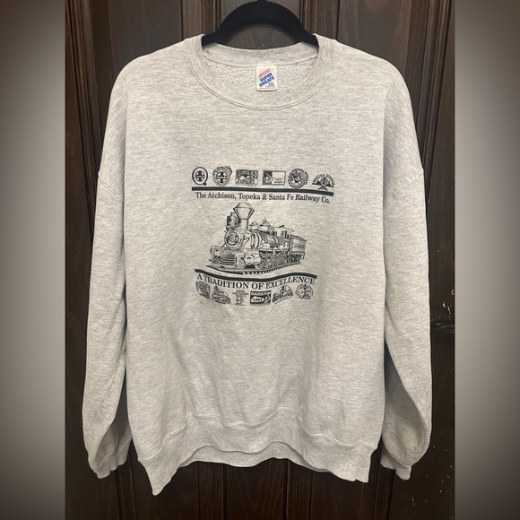The atchison,topeka & santa fe Railway Co. crewneck Sweater Pullover Fal… - Picture 1 of 4